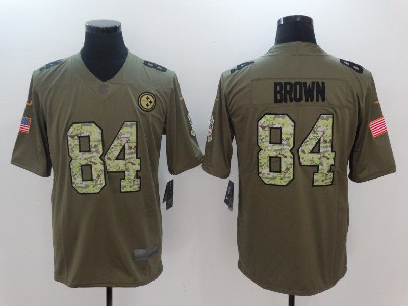 Men Pittsburgh Steelers #84 Brown Camo Nike Olive Salute To Service Limited NFL Jersey